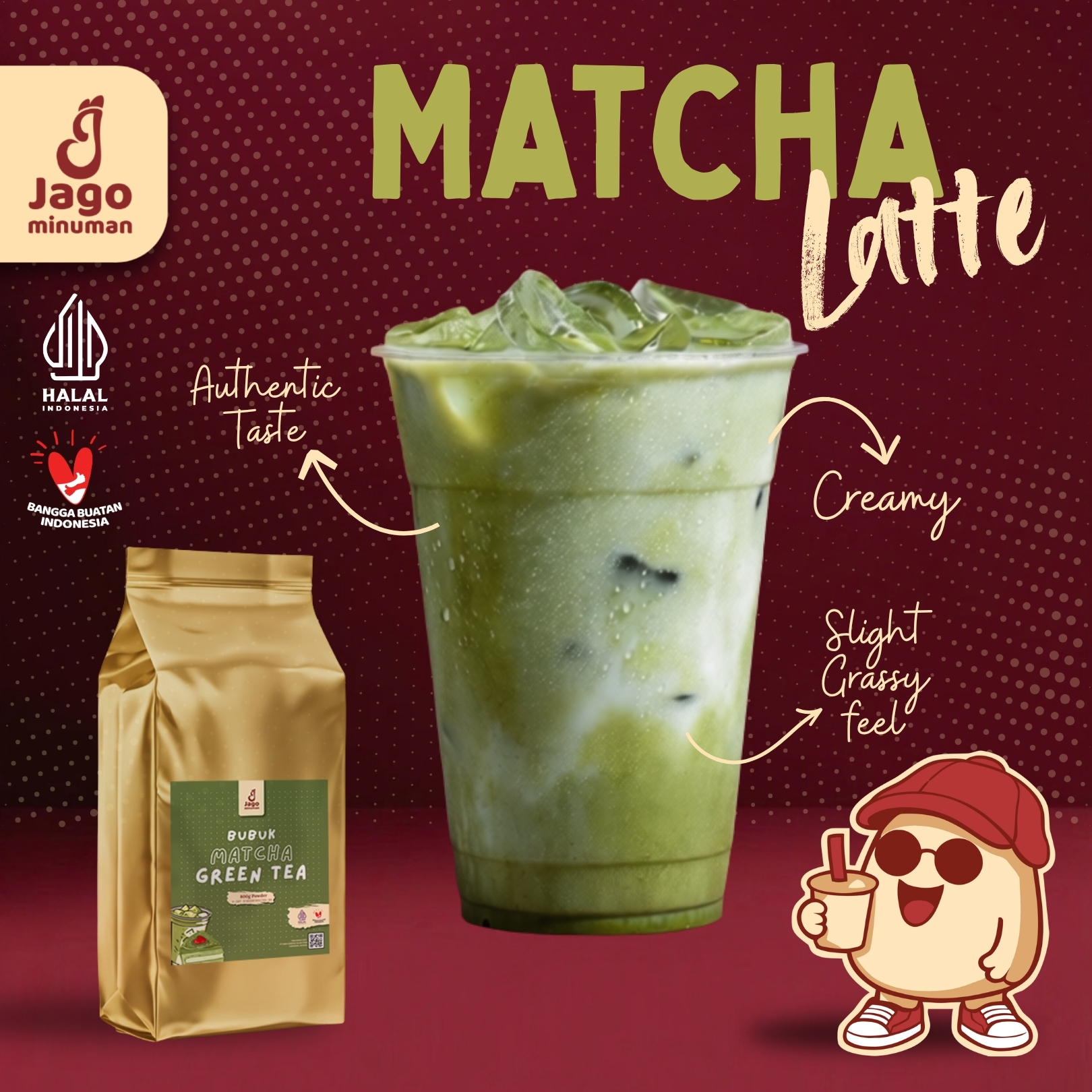 Matcha Latte Jago Minuman